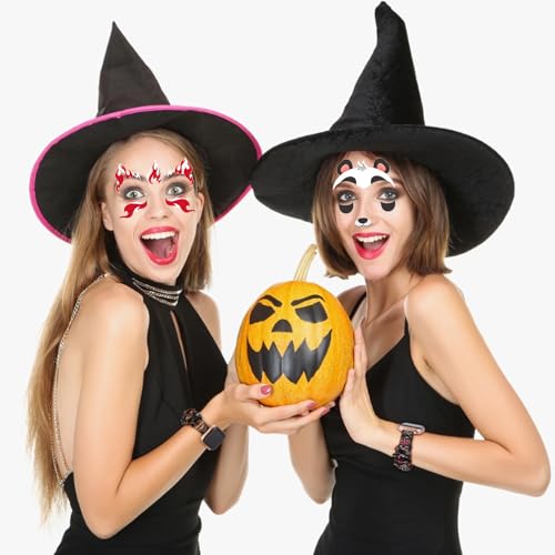 Animal Face Temporary Tattoos - 8 Sheets Halloween Stickers