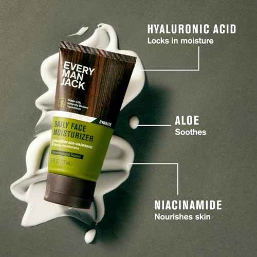 Every Man Jack Daily Face Wash & Moisturizer Bundle for Men ? Hydrating Skincare Routine with Hyaluronic Acid, Niacinamide & Aloe