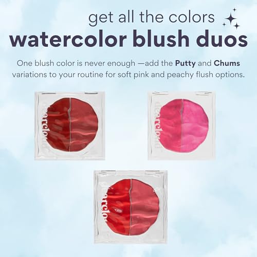 dearcloud Dewy Hydration Watercolor Blush Duo ? Bubble ? liquid blush for cheeks with niacinamide and aloe vera ? Korean beauty makeup (.35 oz)
