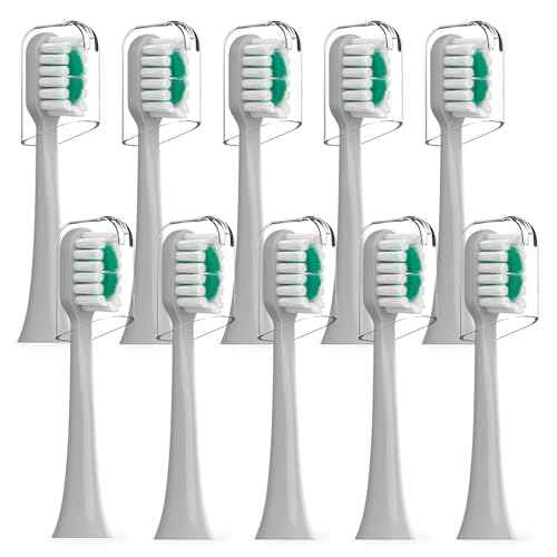 Replacement Brush Heads Compatible with AquaSonic icon Electric Toothbrush, 10 Pack, Stone