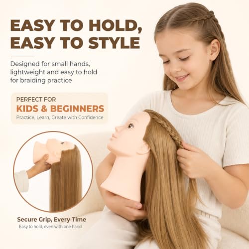 Headdoll 26"-28" Mannequin Head Styling for Hair and Free Table Stand