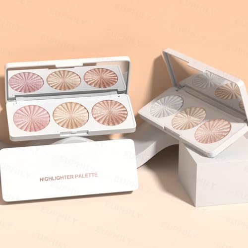 3-Color Shimmer Highlighter Palette – Long-Lasting, Waterproof