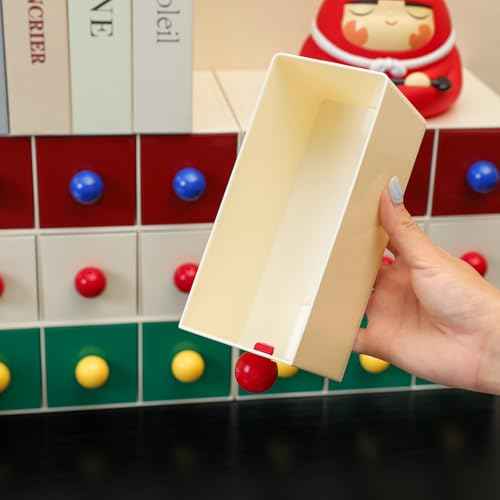 Stackable drawer with 3 Drawers, Bathroom Storage Organization, Makeup Organizer for Nail Polishes, Liquid Foundation, Lipsticks, Powder Puff, Beige