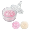 Large Body Powder Puff and Container,Jar Dusting Powder Container with Puff,Reusable Velour Face Body Glitter Wet Dry Makeup