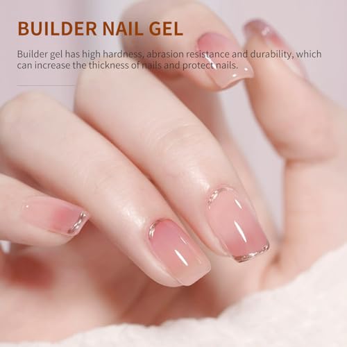 Clear Builder Gel for Nails 10ml - Nail Strengthening & Extensions, Hard Gel Polish, Curing Needed