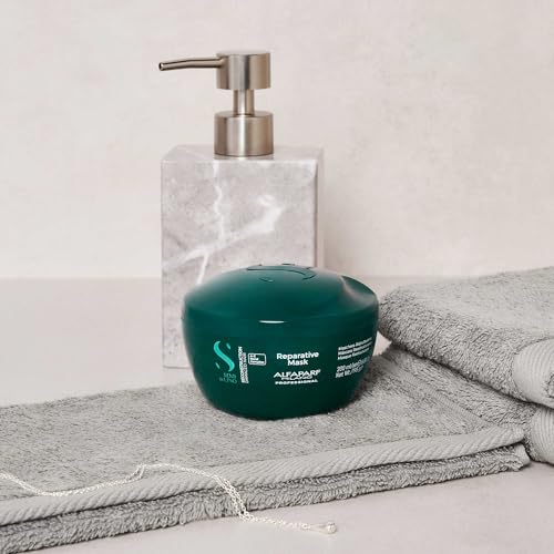 ALFAPARF MILANO Semi di Lino Reconstruction Reparative Mask - Color Safe Deep Conditioning Hair Mask - Damaged Hair Repair - For Medium to Thick Hair- Vegan Formula (6.88 oz)