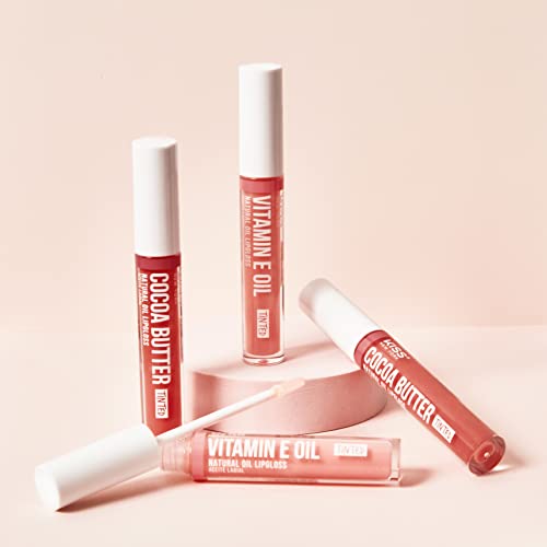 KISS Lip Oil Gloss 3-Pack – Hydrating Non-Sticky, Natural Oil