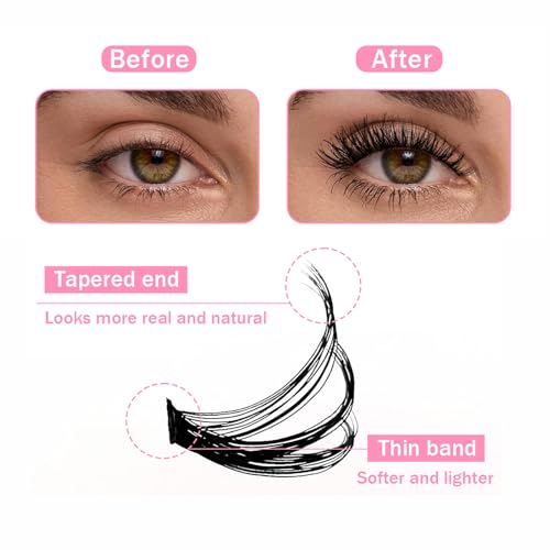 570Pcs Lash Extension Kit, 8-16mm Eyelash Clusters, DIY