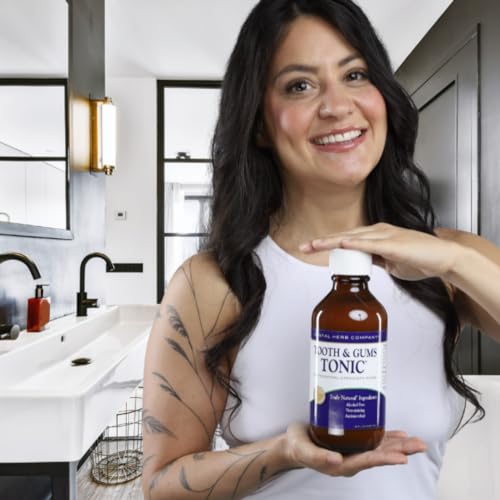 Dental Herb Company Tooth & Gums Tonic Mouthwash - Made with Pure Essential Oils to Relieve Bad Breath, Bleeding and Irritated Gums. (18 Oz)