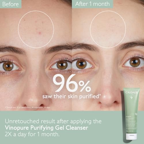 Caudalie Vinopure Salicylic Acid Cleanser, Pore Purifying Gel Cleanser - 150 mL (Pack of 2)