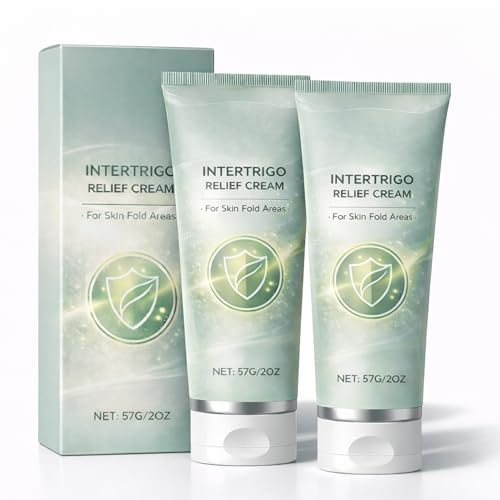 Intertrigo Relief Cream - Skin Fold Moisture Barrier with Zinc Oxide - Fast Acting Soothing Support for Friction-Prone Areas - Non-Greasy & Non-Steroid Formula 2 PACK