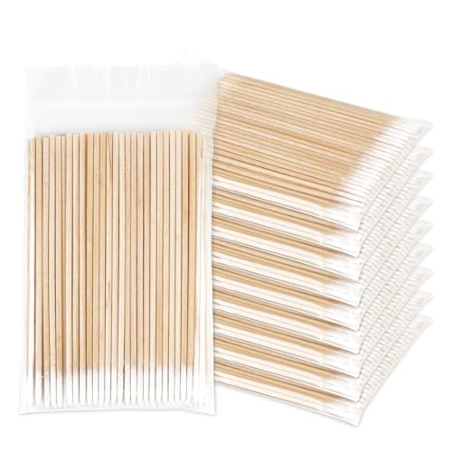 Pointed Tip Microblading Cotton Swabs with Wood Handles - 1000 Count