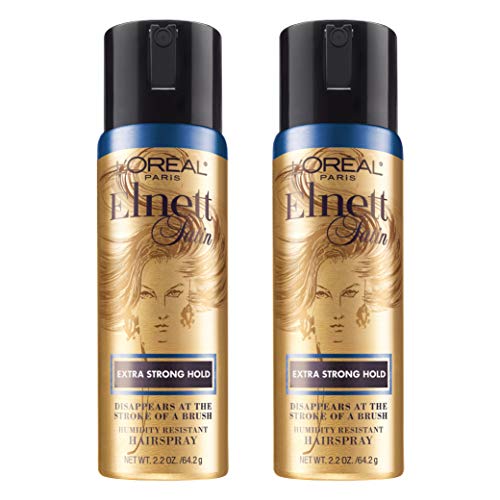 L'Oreal Paris Hair Care Elnett Extra Strong Hold Travel Size Hairspray, Long Lasting Plus Humidity Resistant, Hair Spray, 2.2 Ounce (2 Count)
