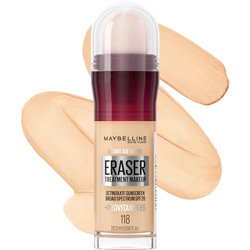 Maybelline Instant Age Rewind Eraser Foundation with SPF 20 and Moisturizing ProVitamin B5, 118, 1 Count