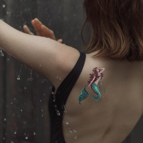 Mermaid Temporary Tattoos 12-Pack Waterproof Body Art Stickers