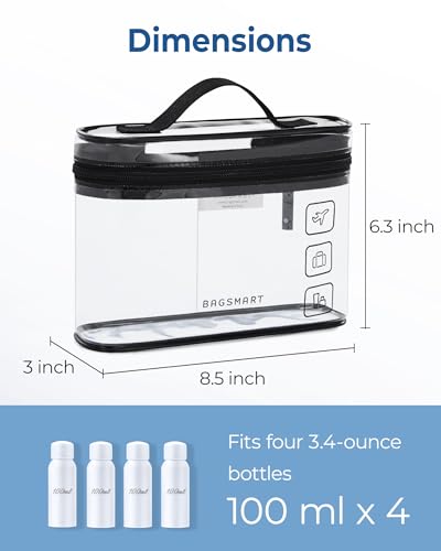 BAGSMART TSA Approved Clear Toiletry Bag, 2-Pack