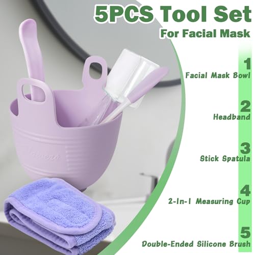 Jelly Mask Set,Hyalorunic Acid Jelly Masks For Facials Professional,Aloe Vera Hydro Jelly Mask,Hydrating Rubber Masks, Facial Mask Mixing Bowl Set And Headband,Birthday Gifts Set for Women