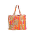 Multicolor Cotton Tiger Block Print Tote Bag - Handmade Unisex Shoulder Bag, LKGSM RUGS