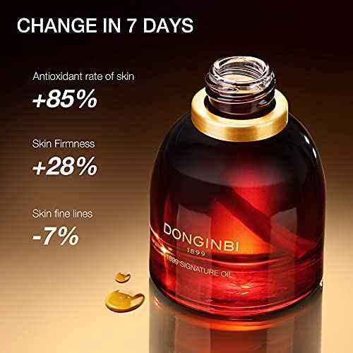 Donginbi 1899 Signature Oil - Skin Barrier Repair & Firming Face Oil for Women, Jojoba Seed Oil & Sweet Almond Oil for Sensitive Skin, Korean Red Ginseng Skin Care, 0.88 floz / 25ml