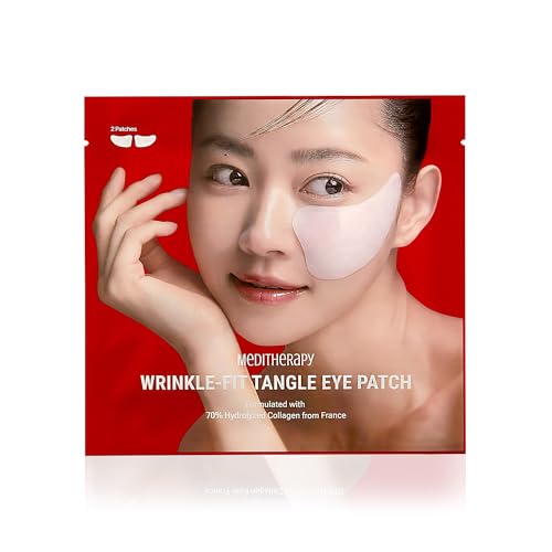 MEDITHERAPY Mega Under Eye Masks (4 Pairs), Wrinkle-Fit Tangle Eye Patch, Korean Eye Mask for Puffiness, Dark Circles, Under Eye Bags, Anti-Wrinkle, Korean Skincare