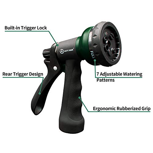 7-Pattern Garden Hose Nozzle with Slip-Resistant Grip