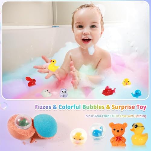 24 Pack Kids Bath Bombs with Surprise Animal Toys - Fun Bubble Bath