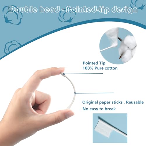 800 Pcs Double-Pointed Cotton Swabs for Makeup & Nail Touch-ups - Soft Cotton Applicators