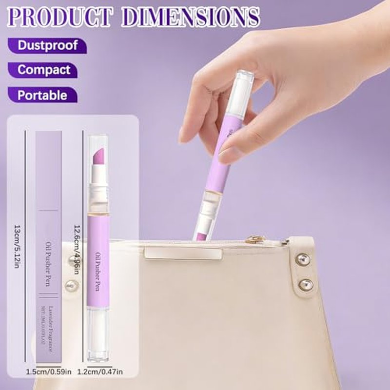 2-in-1 Cuticle Oil Pusher Pen for Nail Care - 3PCS Set
