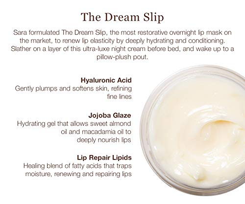 Sara Happ The Dream Slip Overnight Lip Mask Gently Restore, Heal and Renew Lips Overnight with Lip Repair Lipids & Hyaluronic Acid, 0.5 oz.