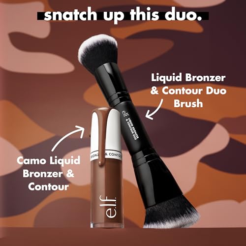 e.l.f. Liquid Bronzer & Contour Duo Brush | Dual-Ended