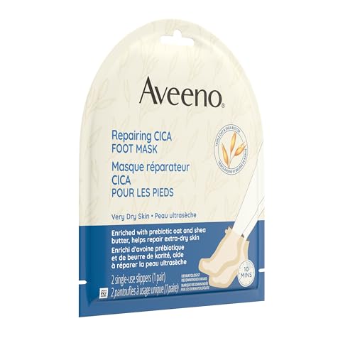 Aveeno Repairing CICA Foot Mask with Prebiotic Oat & Shea Butter, 1 Pair