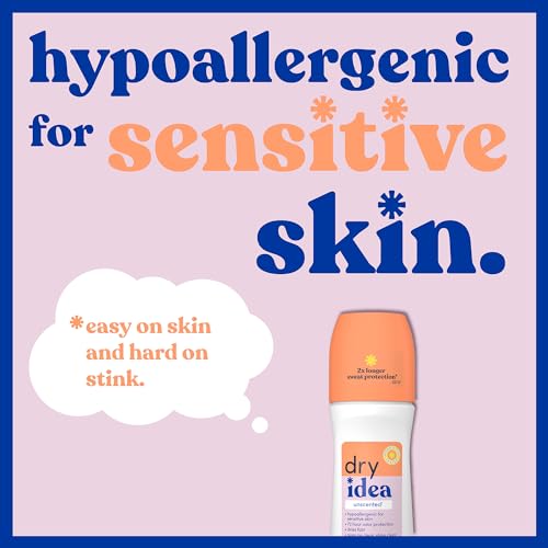 Unscented Roll-On Deodorant for Women - 72-Hour Odor Protection, Hypoallergenic, 3.25oz