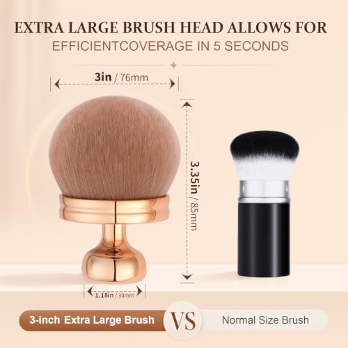 docolor Extra Large Kabuki Brush | 3" Wide Head for Body Makeup & Self Tanner