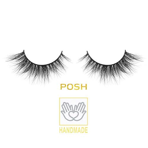 6D Real Mink Eye Lashes, 15mm Long for Natural Look, Premium Quality Handmade and Cruelty Free, A Perfect Daily Wear Wispy Natural Eye Lashes Pair (Posh)