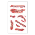 Zombie Scar Tattoos - 6 Pack Realistic Halloween Face Scars