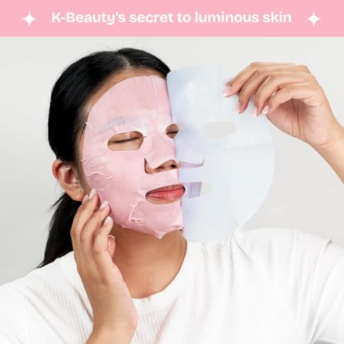 FACETORY K Beauty Face Mask Skin Care ? Radiance & Hydration Sheet Mask for Radiant Skin (5 Pack) | Bachelorette Favors & Girls Night Must-Have