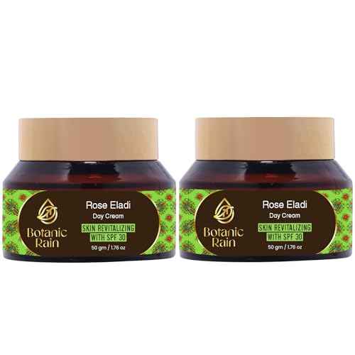 Natural Face Moisturizer With SPF 30 With Rose And Eladi, Organic Sunscreen For Face, Ayurveda Products For Crepey Skin Repair, 1.76 fl oz (Pack of 2)