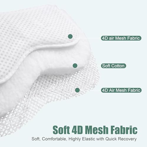 Bath Pillow with 6 Suction Cups - Ergonomic Neck Support