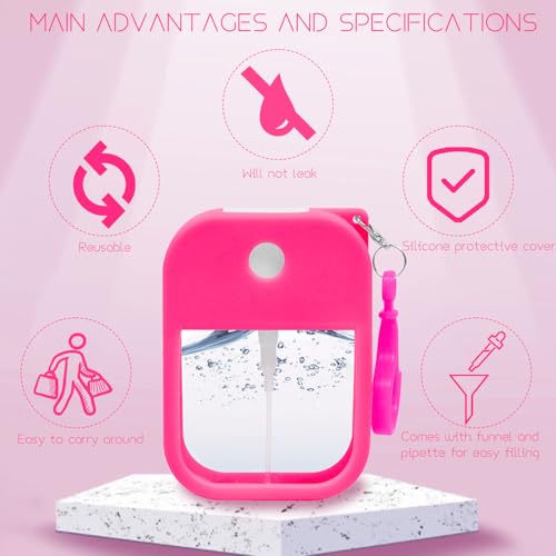 Jolbndcv 12 Pack Card Spray Bottle 38ml Portable Perfume Spray Bottle Mini Card Shape Reusable Sprayer Bottle Refillable Empty Bottles with Hook Funnels, Droppers