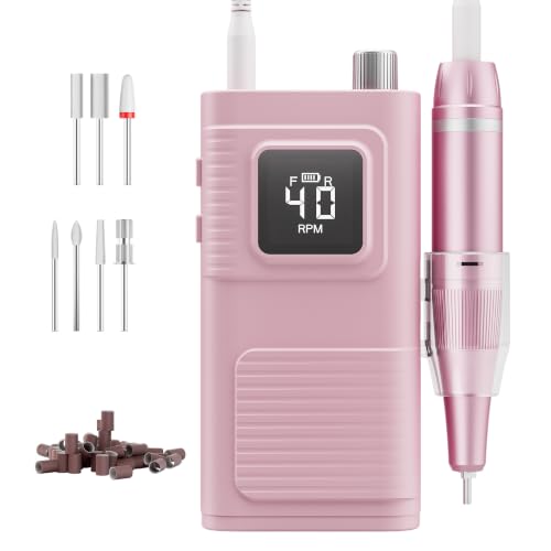Professional Electric Nail Drill Kit - 40000RPM Adjustable E-File with LCD Display