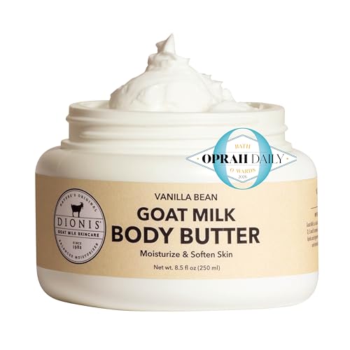 Dionis Goat Milk Whipped Body Butter Vanilla Bean - 8.5 oz, Nourishing Moisturizer