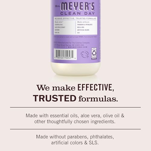 Mrs. Meyer’s Lilac Liquid Hand Soap - 12.5 Fl Oz, 3 Pack, Moisturizing & Garden-Inspired