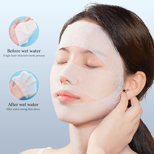 400Pcs Cotton Pads for Face, 4.72x3.93in Thin Facial Cotton Wipes, Stretchable Dry Toner Pads Soft Wipes for Womens, Makeup DIY Mask for Face