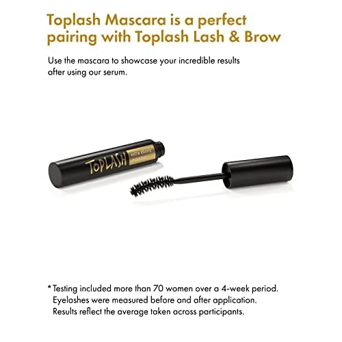 Toplash Extra Ebony Mascara with Keratin, Panthenol and Vitamin E