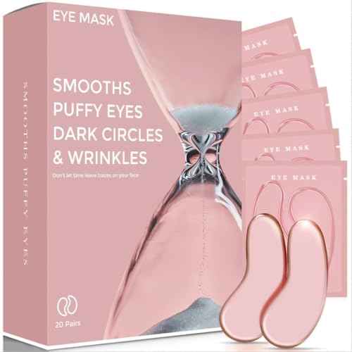Under Eye Patches (20 Pairs), pink Hyaluronic Acid Eye Patches For Puffy Eyes, Dark Circles, Puffiness, Refresh,Revitalizing, Wrinkles, Anti Aging & Face Moisturizer For Women and Men