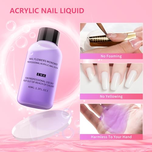 Practice Hand for Acrylic Nails - Acrylic Fake Mannequin Practice Hand - Flexible Hands Model With Powder and Liquid Full Nail Kit for Beginners