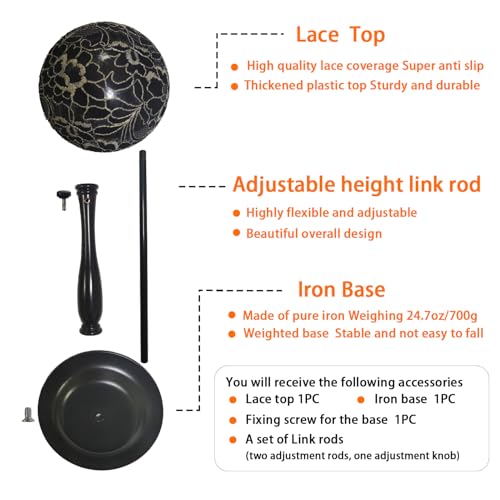 Adjustable Wig Stand with Iron Base (12.6-18.5 inch)