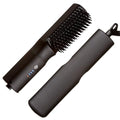 Red by Kiss 2-in-1 Ionic Hair Straightener Brush with Ceramic Coating, Adjustable Temp, Auto Shut Off, Skin Protector Bristles & 360¡Æ Swivel Cord, Smooth & Style in Few Strokes