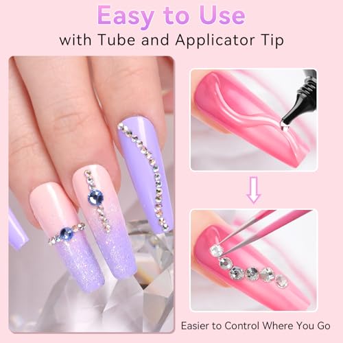 Makartt Rhinestone Glue for Nails - UV Gel Nail Gems Adhesive 30ml
