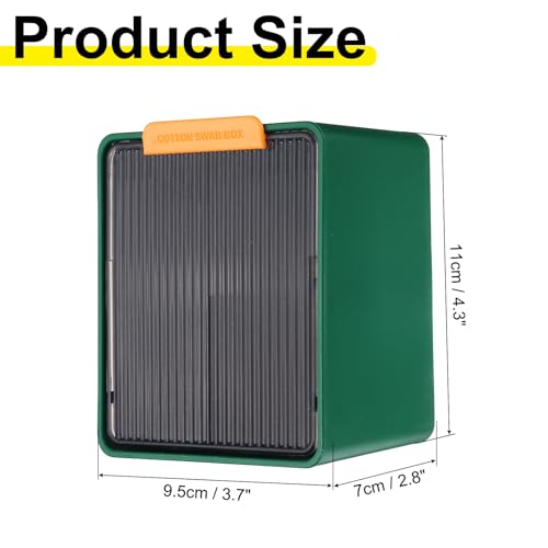 uxcell Green Grey Wall-Mounted Cotton Swab & Makeup Sponge Holder with 2 Compartments